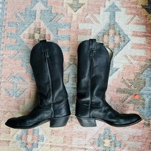 Vintage Black leather cowboy boots